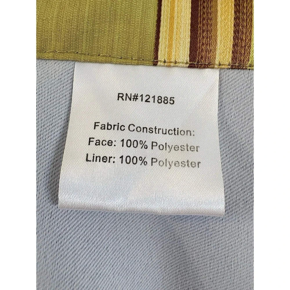 Green Brown Beige Stripe Valances set of two classic‎ Waverly quality no tag